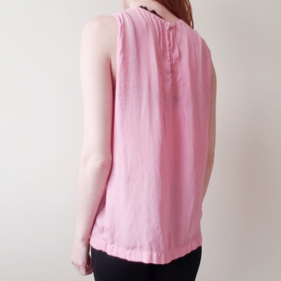 Zara Basics Pink Pleated High Neck Blouse - Picture 4 of 8